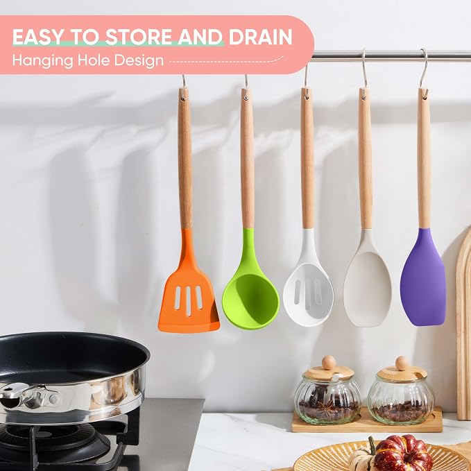 Herogo 5-Piece Cooking Utensils Set, Silicone Kitchen Utensils Set - Image 6