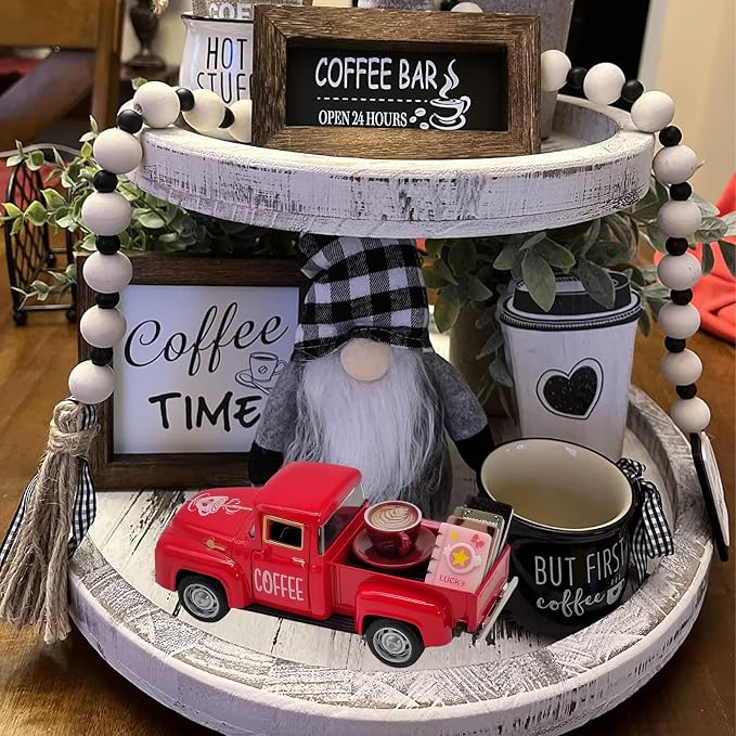 Coffee Bar Decor Vintage Mini Metal Pickup Truck Decor - Image 5