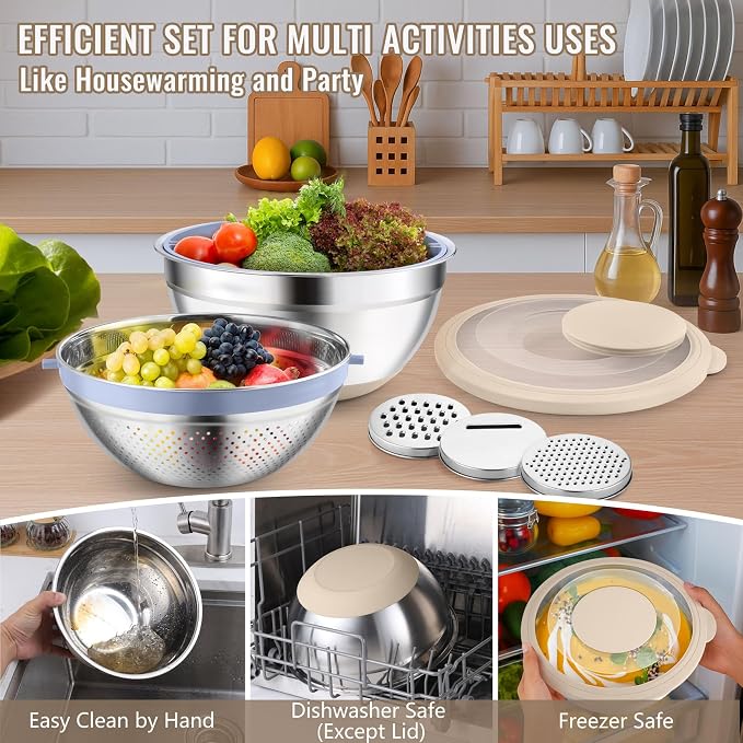 P&P CHEF 4-In-1 Stainless Steel Colander - Image 6