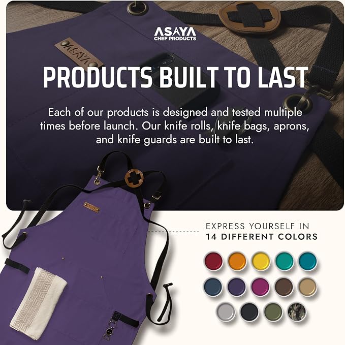 Asaya Chef and BBQ Apron with Bottle Opener and Hand Towel - 10oz Cotton Canvas - Image 6