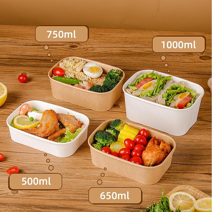 DI QIU REN 50-Pack 29oz Disposable Meal Prep Containers - Image 8