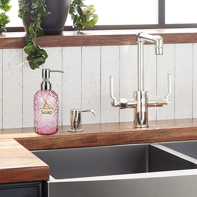 16 oz Soap Dispenser with 304 Rustproof Stainless Steel Pump, Bathroom - Image 4