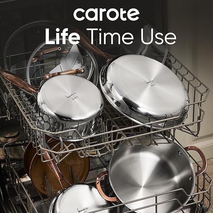 CAROTE 8 Qt Tri-Ply Stainless Steel Stockpot, Non-Toxic Stock Pot - Image 7