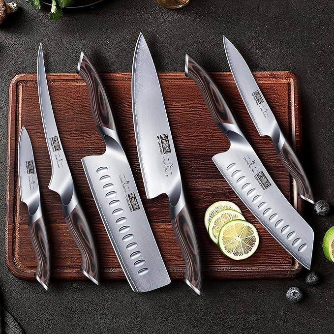 HOSHANHO 7 Pieces Kitchen Knife Set, Japanese High Carbon Stainless Steel - Image 6