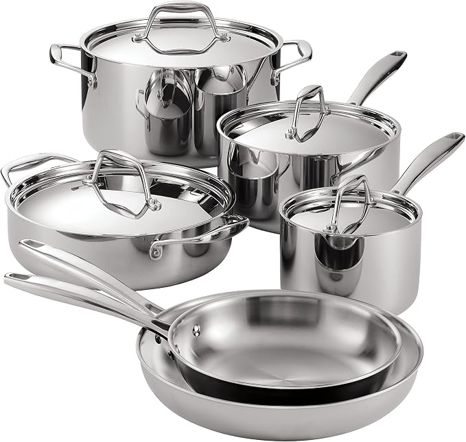 Tramontina Signature Tri-Ply Clad Stainless Steel 10-Piece Cookware Set by Tramontina