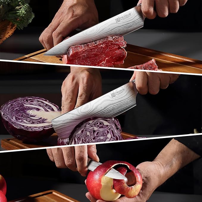 PAUDIN Kitchen Knife Set, 3 Piece High Carbon Stainless Steel Professional Chef - Image 5