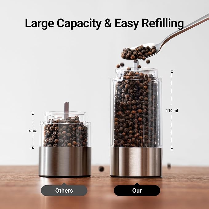 ThermoMaven Upgraded Larger Capacity Electric Salt and Pepper Grinder Set - Image 3