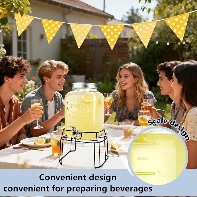 2 Gallon Glass Drink Dispensers - Image 5
