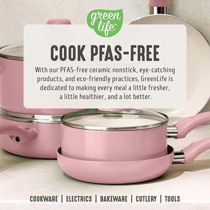GreenLife 2-Piece Nonstick Frying Pan Set, 8” & 10” Skillets, Non-Toxic Ceramic - Image 8