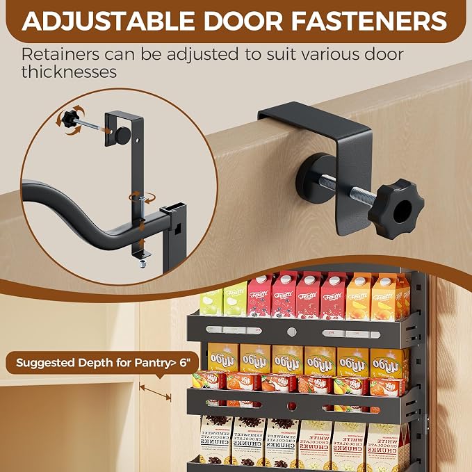 8-Tier Over The Door Pantry Organizer, Large 2 IN 1 Wall Mount or Hanging Spice - Image 3