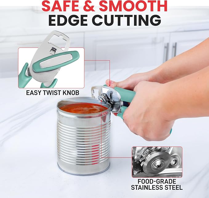 Zulay Kitchen Heavy Duty Stainless Steel Manual Can Opener – Ergonomic Soft - Image 3