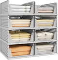 Pinkpum 8 Pack Closet Organizers and Storage Plastic Stackable Storage Bins by Pinkpum