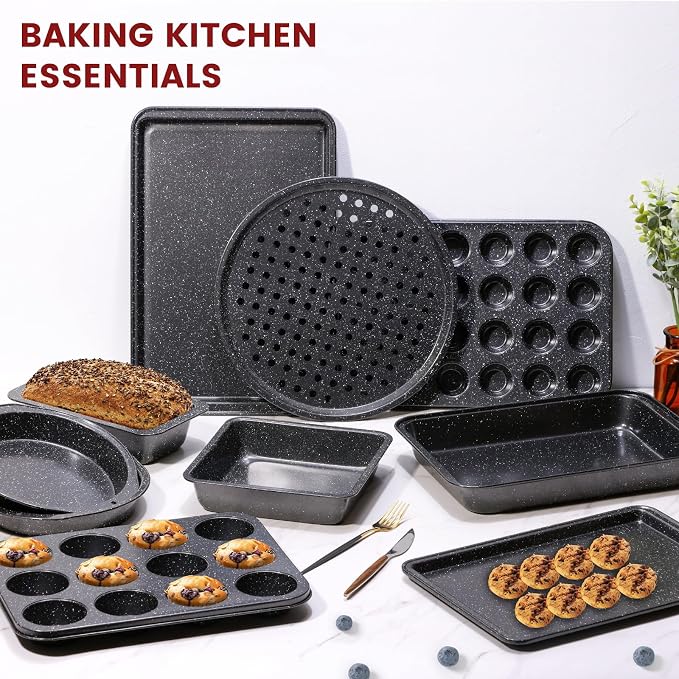 Terlulu 10-Piece Baking Pans Set, Bakeware Sets Nonstick, Baking Set - Image 3