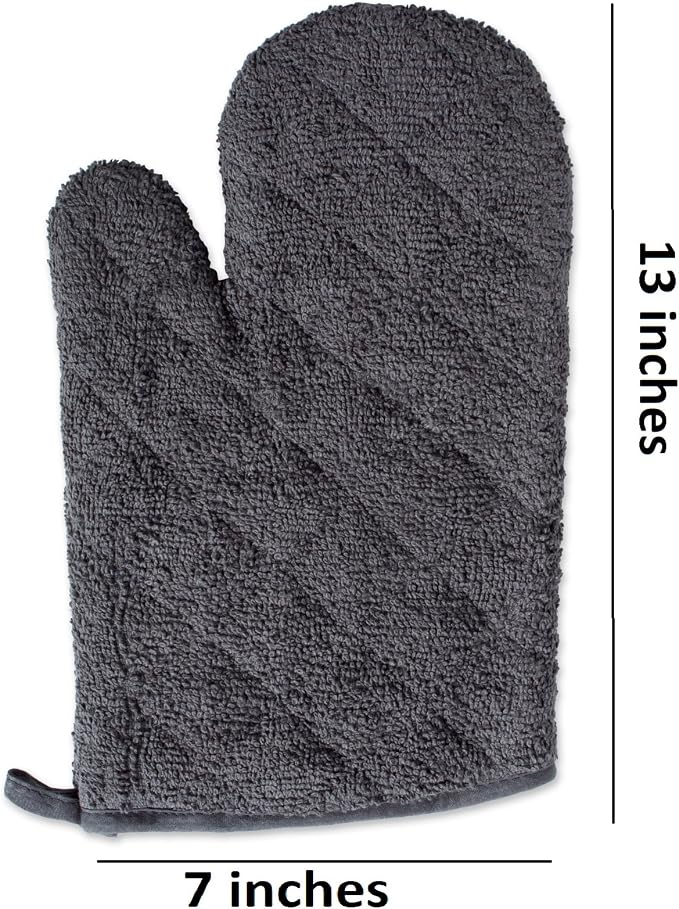 DII Basic Terry Collection 100% Cotton Quilted, Oven Mitt, Mineral Gray - Image 2