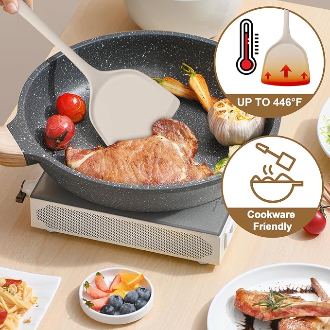 TeamFar Silicone Cooking Utensils Set, 5-Piece Heat Resistant Kitchen Utensils - Image 3