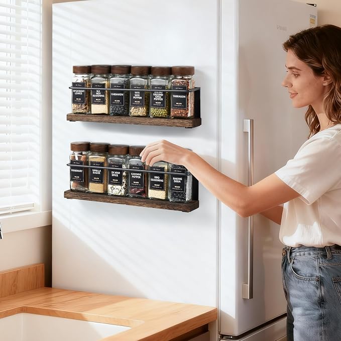 Wooden Lid Magnetic Spice Rack - Image 6