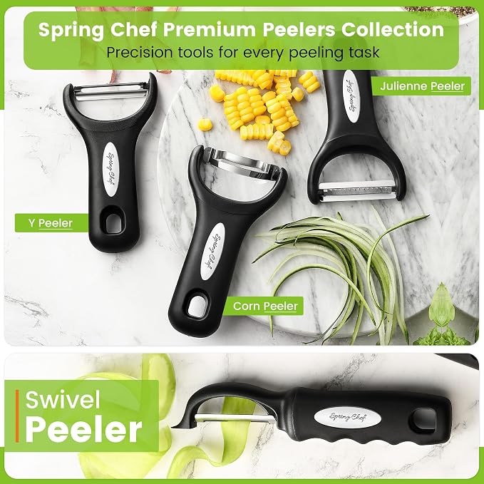 Spring Chef Premium Swivel Vegetable Peeler, Soft Grip Handle and Ultra Sharp - Image 8
