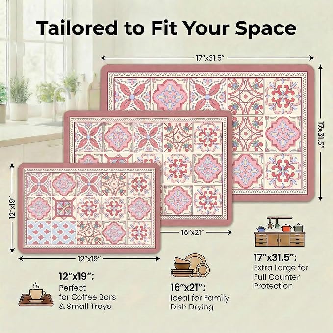 Boho Dish Drying Mat for Kitchen Counter - Image 7