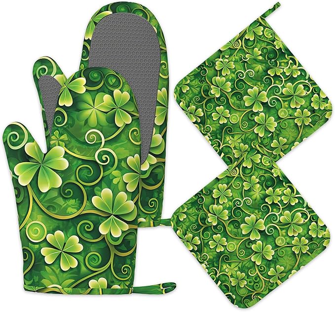 Oven Mitts and Pot Holders St. Patrick Day Silicone Kitchen Accessories Set of by Unknown