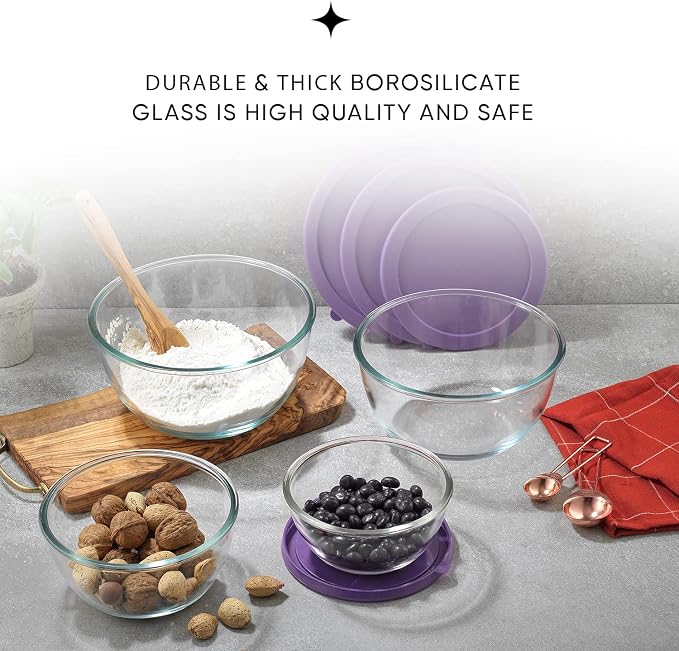 JoyJolt Very Peri 8pc Glass Mixing Bowls - Image 5
