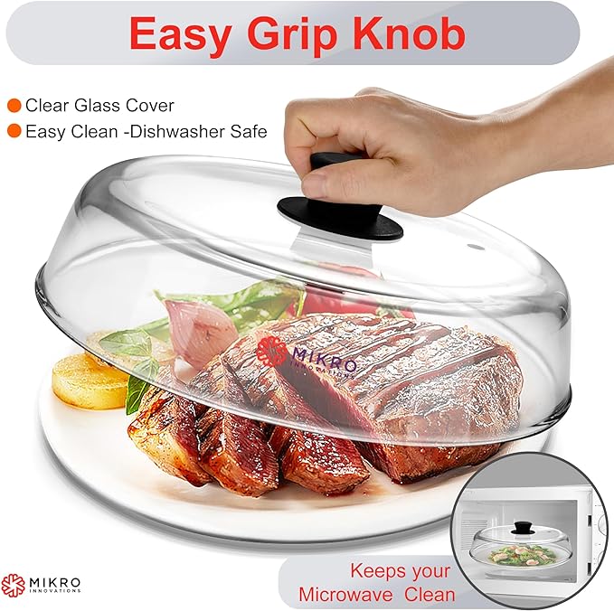 Mikro Innovations 10.5-Inch Glass Microwave Splatter Cover – Borosilicate Glass - Image 6