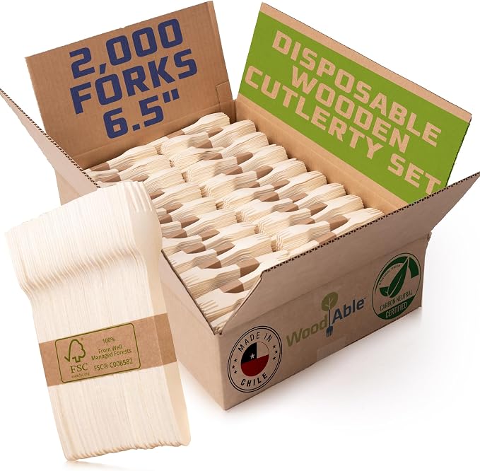 Disposable Wooden Cutlery Set by WoodAble