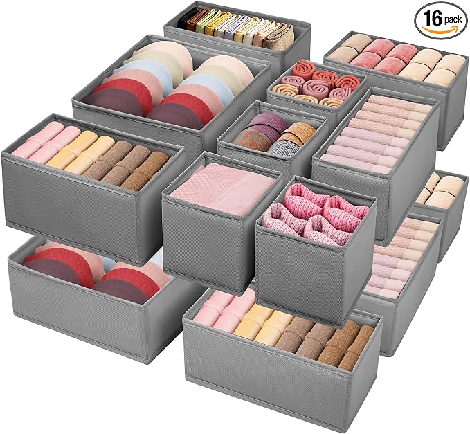 Drawer Clothing Organizer 16-Pack, Fabric Folding Wardrobe Organizer, Can Store by WRRLORS