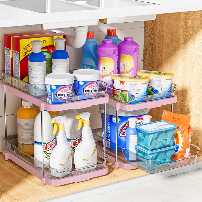 Delamu 2-Tier Multi-Purpose Bathroom Under Sink Organizers and Storage - Image 7