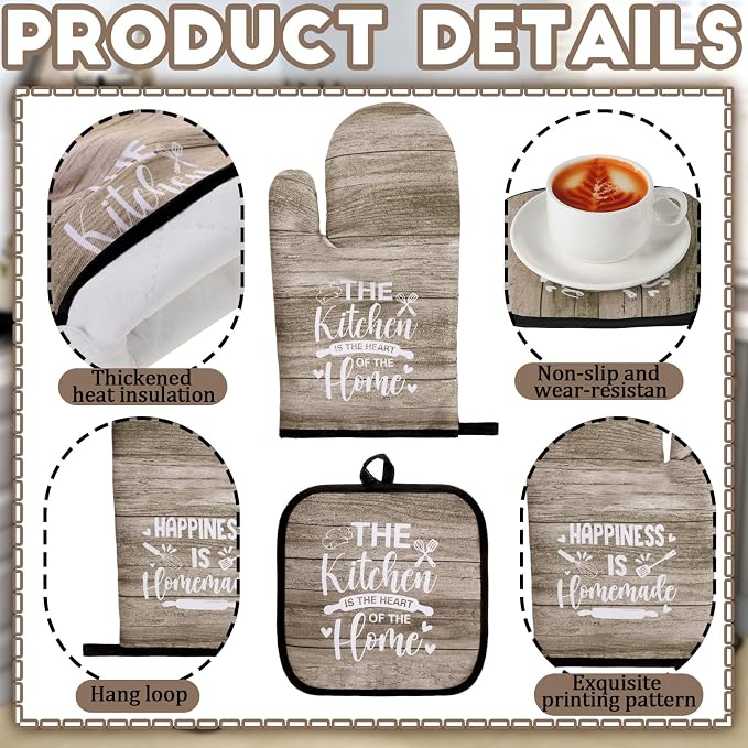 Fourluoo 10 Pcs Farmhouse Kitchen Decor and Accessories Set 4 Kitchen Towels 2 - Image 6