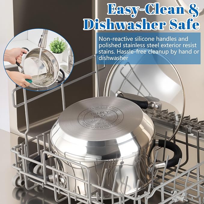E-far 5Qt Stainless Steel Pot, Stock Pot - Image 5