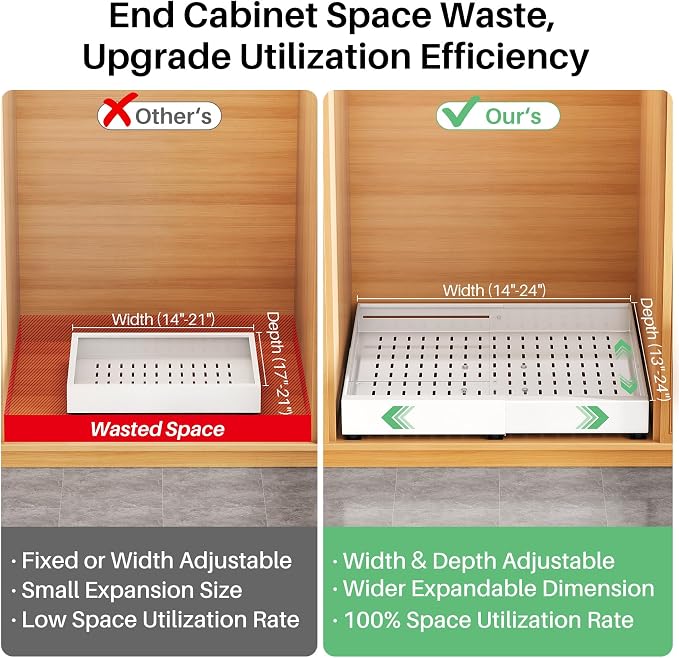Pull out Cabinet Organizer, Expandable Width, Depth - Image 3