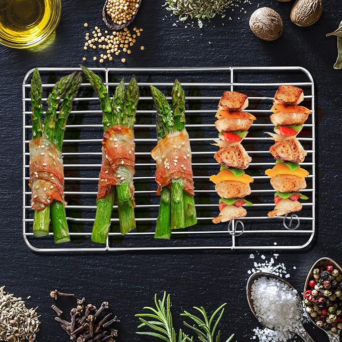 E-far Small Baking Rack Set of 2, Stainless Steel Metal Roasting Cooking Racks - Image 6