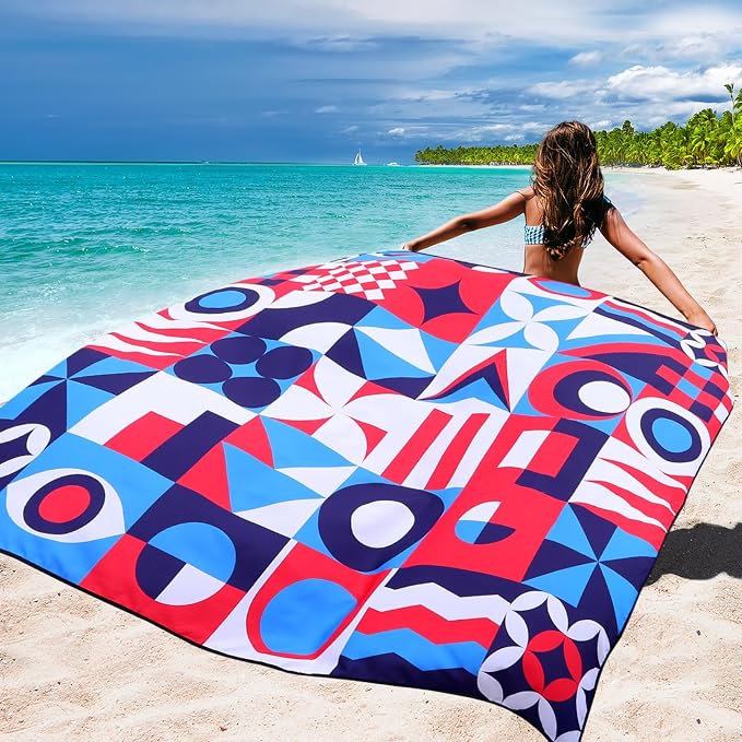 HIHOHO Beach Blanket Waterproof Sandproof Extra Large Beach Mat 79" X - Image 5