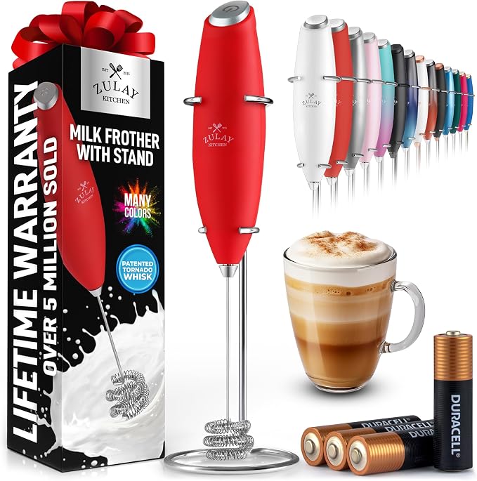 Zulay Kitchen Patented Tornado Triple Whisk Milk Frother by ZulayKitchen
