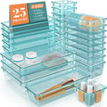 WOWBOX 25 PCS Plastic Drawer Organizer Set, 4 Sizes Desk Drawer Divider by WOWBOX