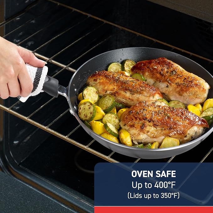 T-Fal Experience Non Stick Fry Pan w/Lid 10 Inch, Oven Broiler Safe 400F - Image 6