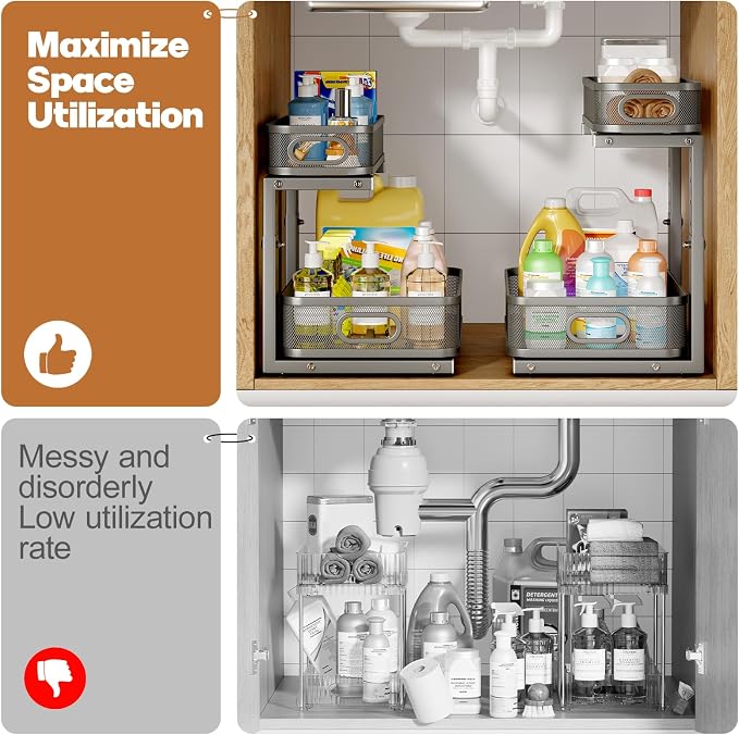2 Pack 21.3IN-Depth Under Sink Organizer - Image 5