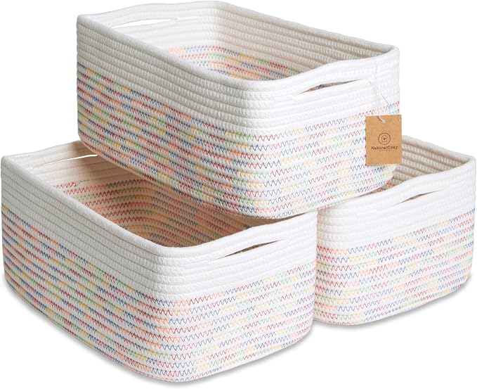 NaturalCozy 13.5”x8.5”x5.5” Rectangle Storage Baskets by NaturalCozy