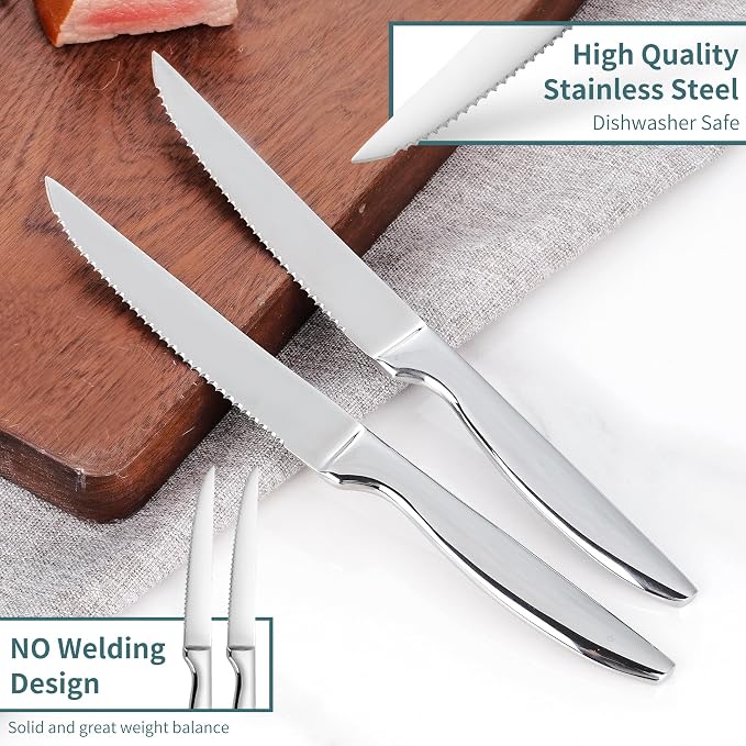SuperCook Steak Knives Set of 12, Stainless Steel, High End, Dishwasher Safe - Image 4