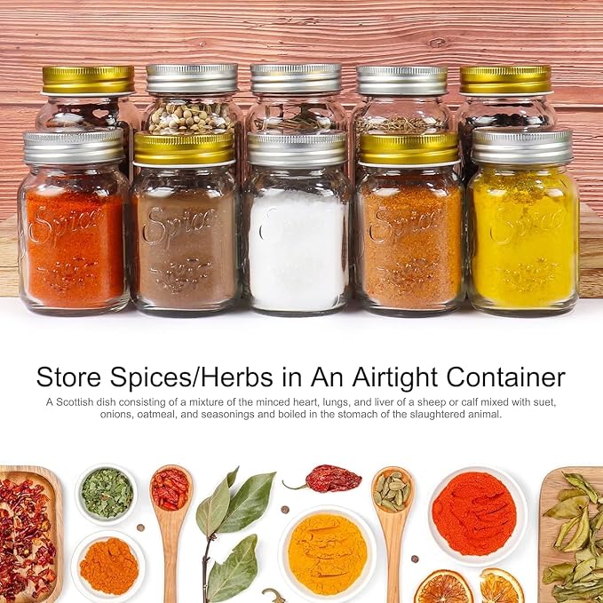 CycleMore 30 Pack 4oz Glass Mason Spice Jars, Round Spice Containers - Image 7