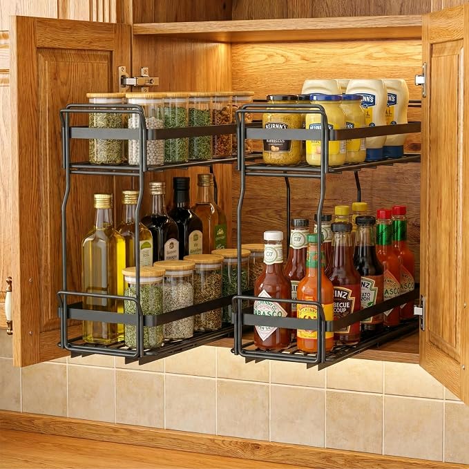 Pull Out Spice Rack Organizer for Inside Kitchen Cabinets, Heavy Duty Slide Out - Image 3