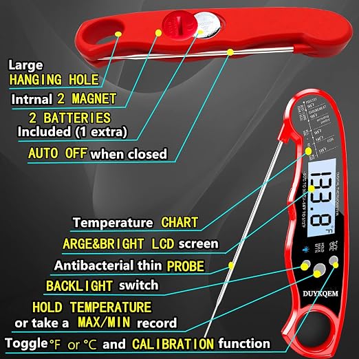 Instant Read Digital Meat Thermometer Waterproof Kitchen Cooking Food - Image 4