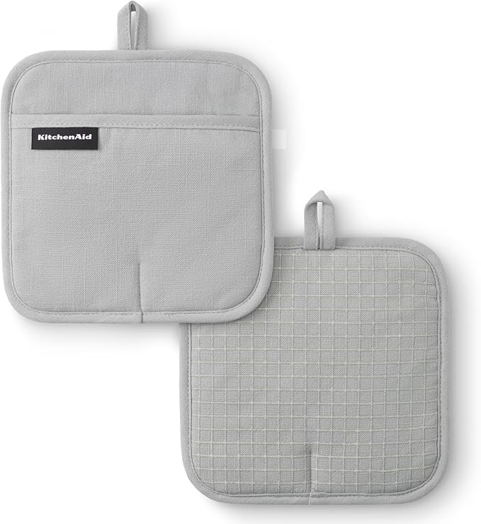 KITCHENAID Gourmet Series Gridlines Pot Holders 2-Pack Set, Heat Resistant up by KitchenAid