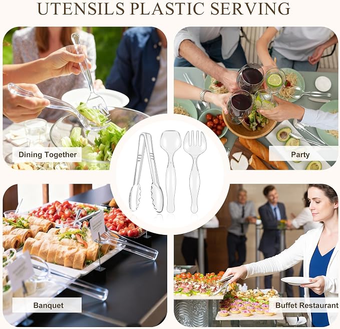 Mwellewm 24Pcs Plastic Serving Utensils Disposable Serving Spoons - Image 7