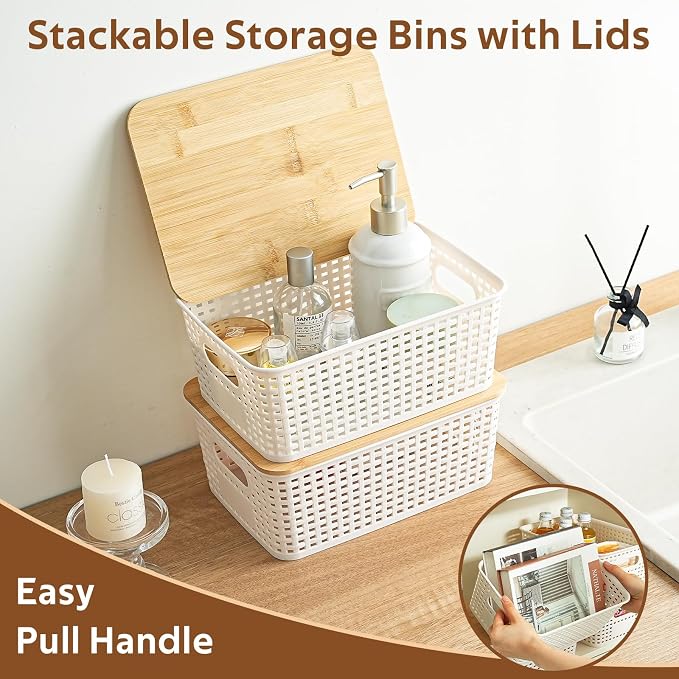 8 Pack Plastic Storage Bins - Image 4