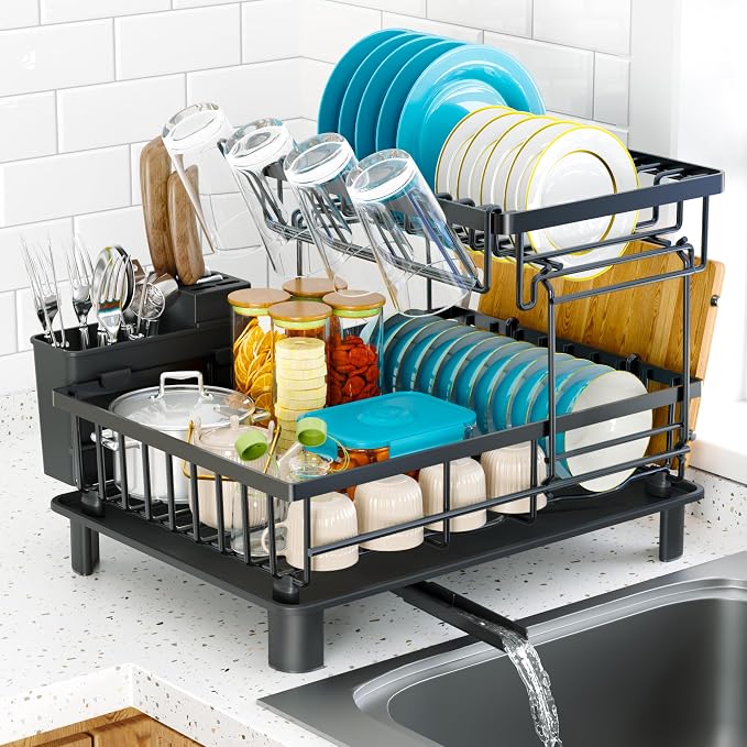 Dish Drying Rack, 2 Tier Dish Racks by IMXSUMDA