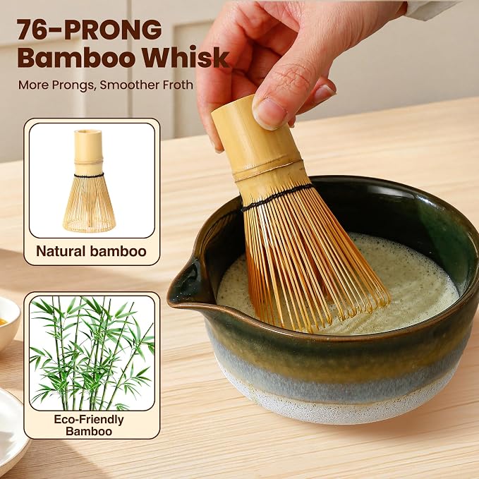 Matcha Whisk Set, Ceramic Matcha Kit Desert Style, Matcha Whisk and Bowl - Image 5