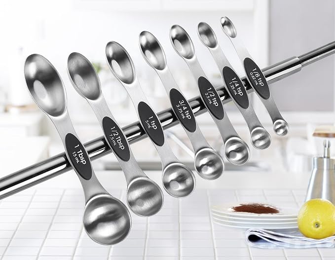 Spring Chef Magnetic Measuring Cups & Spoons Set, Strong N45 Magnets, Heavy - Image 8