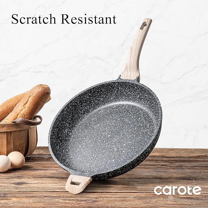 CAROTE 12.5 inch Nonstick Frying Pan Skillet, Non Stick Granite Fry Pan Egg Pan - Image 4