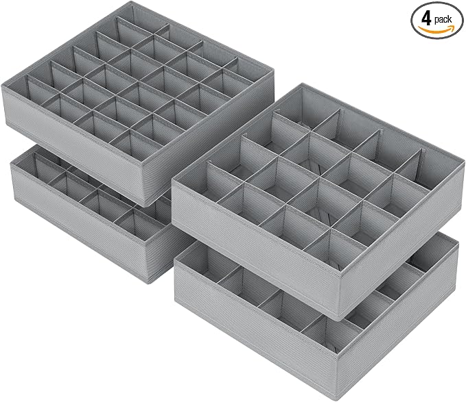 Joyoldelf Sock Drawer Organizer Divider 4 Packs Underwear Organizer, 2 x 24 by APPRECIATELIFERELAXYOURSOUL